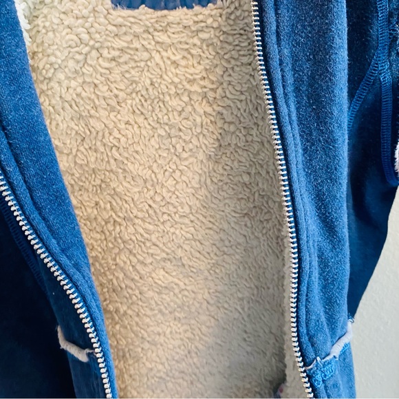 MINI BODEN Blue Navy Sherpa Lined Zip Up Hoodie - Picture 7 of 9